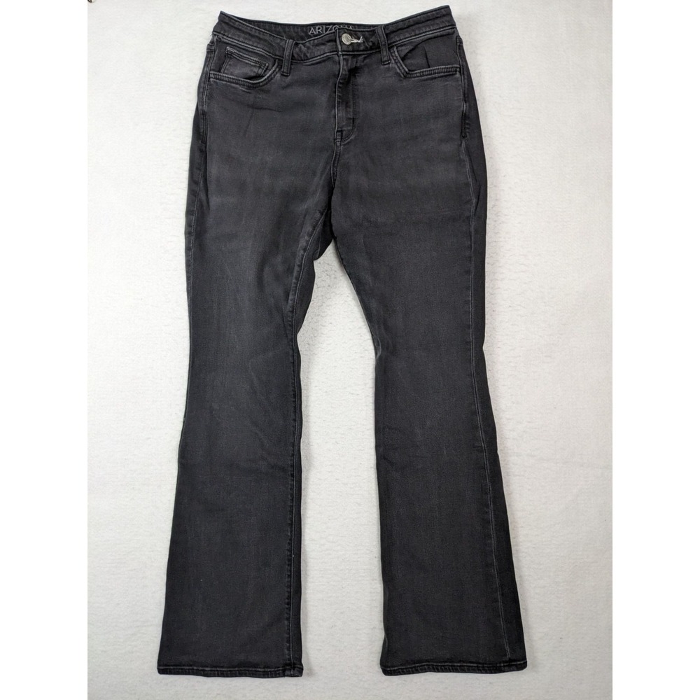 Arizona Jean Womens Jeans Size 13 Hi Rise Bootcut Black Cotton Blend